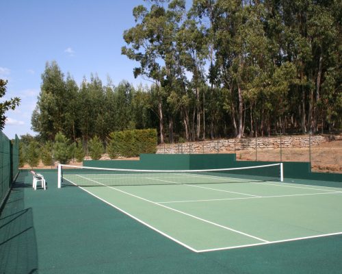 Tennis court, hillside view